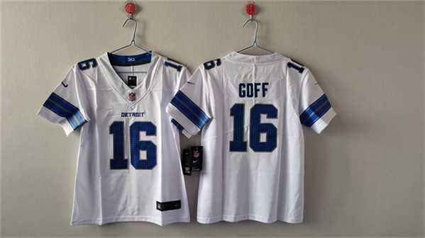 Women%27s Detroit Lions #16 Jared Goff White Vapor Stitched Jersey->women nfl jersey->Women Jersey